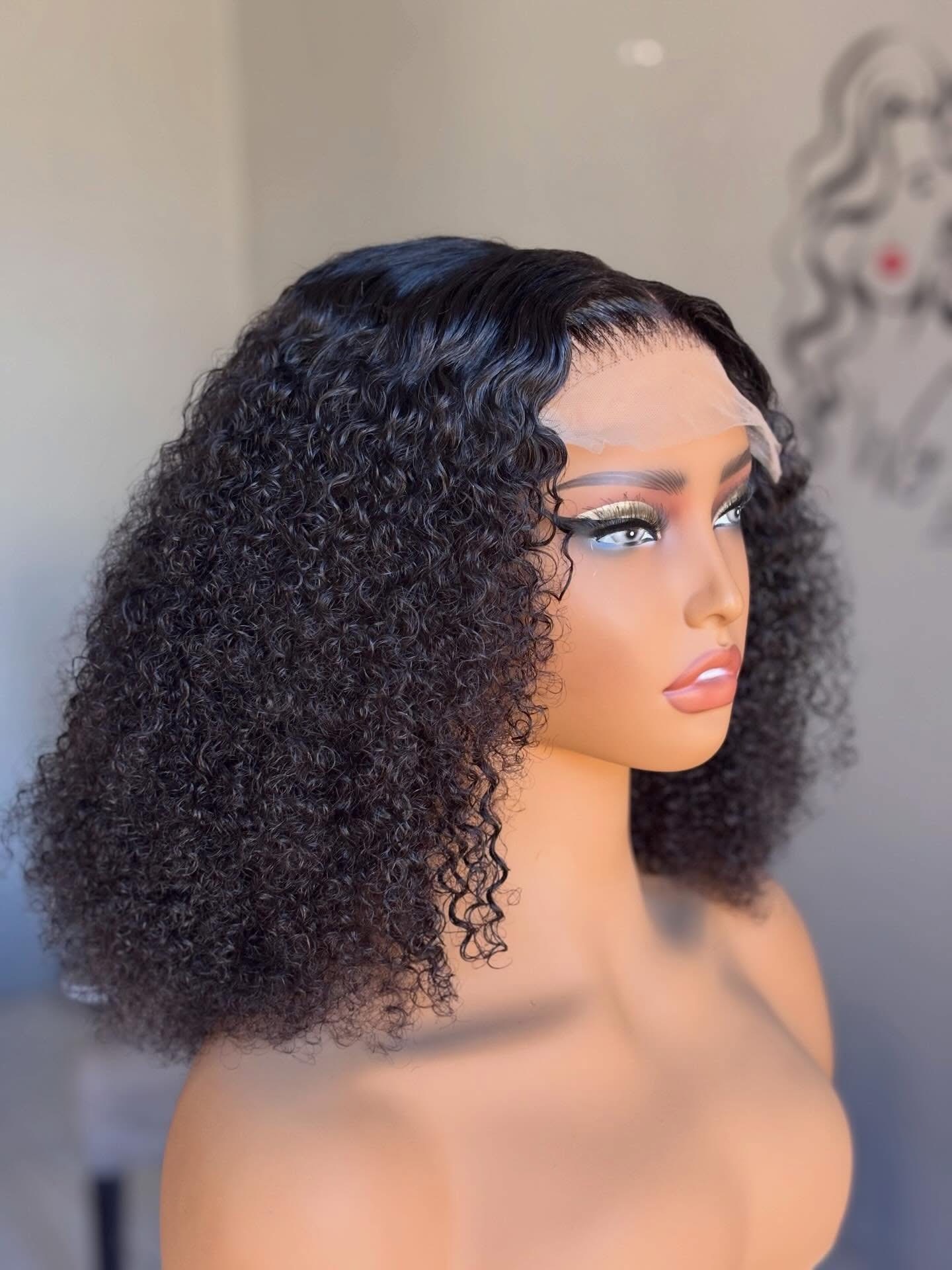 Glueless 5by5 Kinky curly 210% Denity
